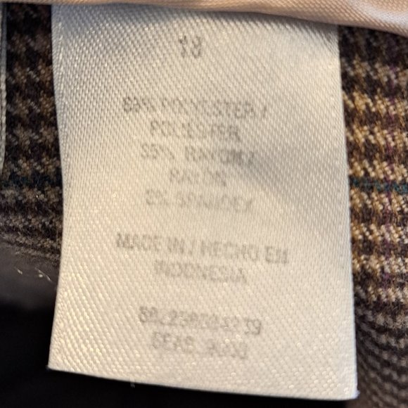 Jaclyn Smith Wide Leg Career Pants Black Brown Checkered Patterned Plus Size 18 - Picture 9 of 9